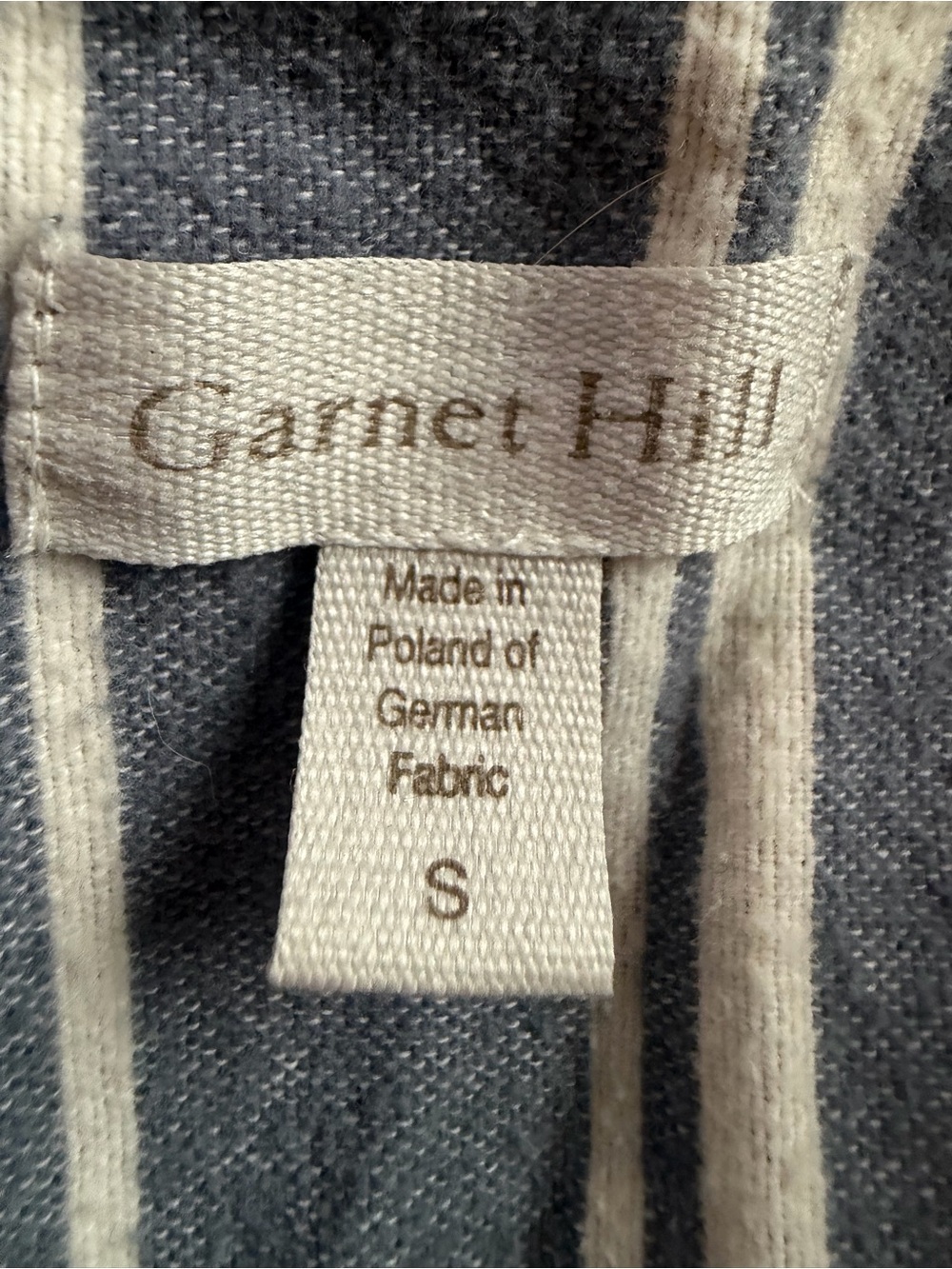 Garnet Hill Flannel Shirt Dress Small Gray Blue White Stripe 100% Cotton - Picture 8 of 10